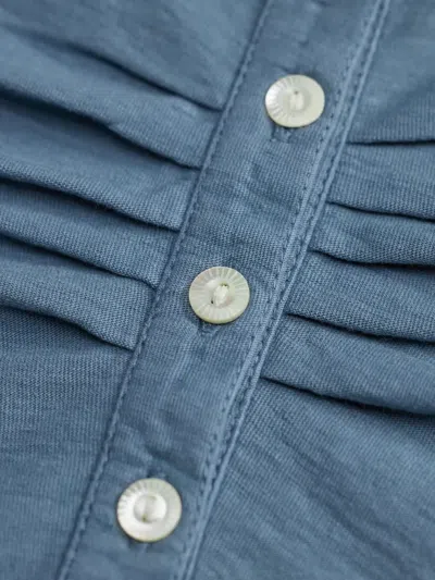 Rrl Button Ruched Top In Black
