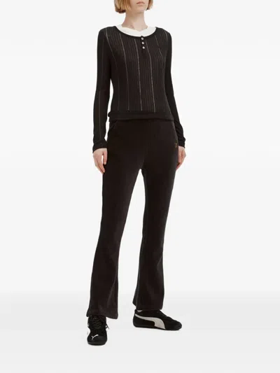 Izzue Ribbed-knit Layered-effect Top In Black