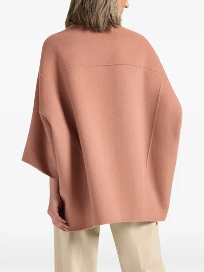 Elena Miro' Wide-line Double Wool-blend Cape In Pink