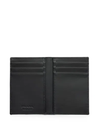 Prada Leather Card Holder In Black