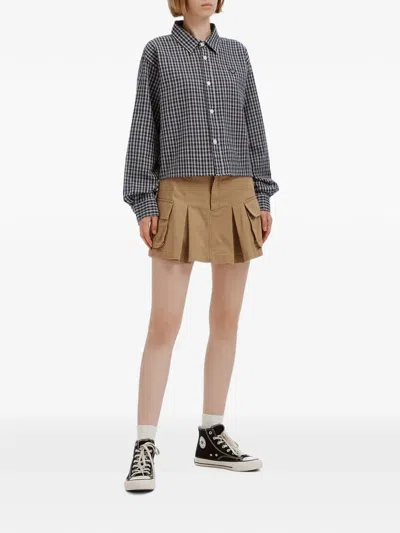 Chocoolate Gingham-check Heart-patch Shirt In Blue