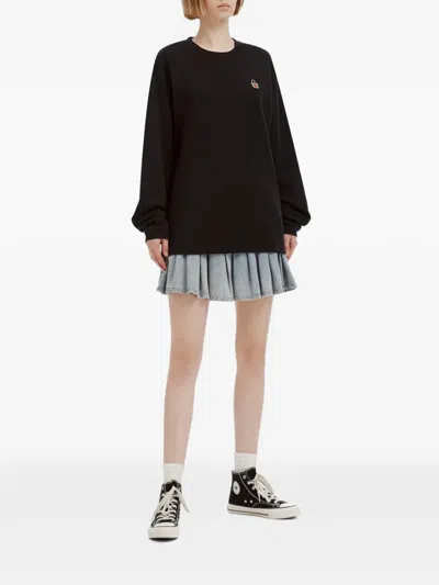 Chocoolate Graphic-patch Long-sleeve T-shirt In Black