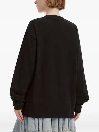 Chocoolate Graphic-patch Long-sleeve T-shirt In Black