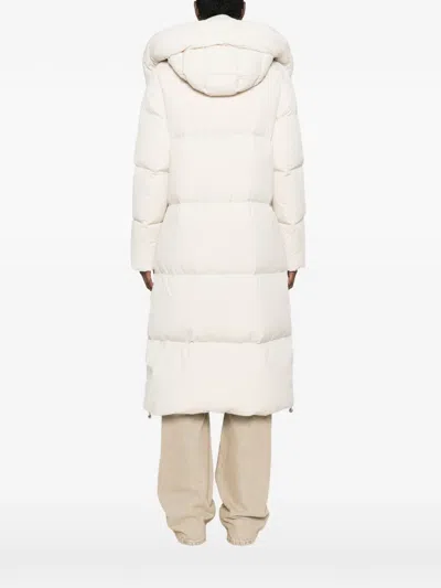 Duno Hooded Quilted Oversized Puffer Coat In Neutral