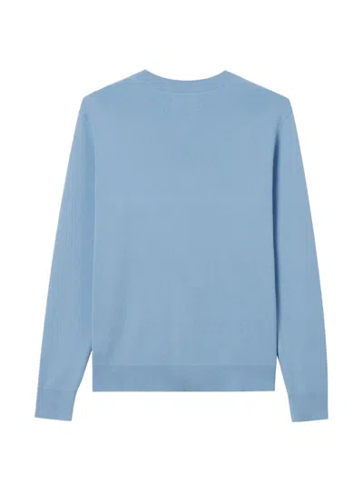 Chocoolate Heart-patch Button-up Cardigan In Blue
