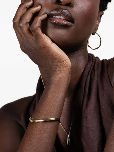 Dower & Hall Nomad Hammered Cuff Bangle In Gold