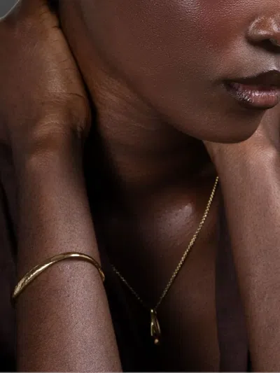 Dower & Hall Nomad Hammered Cuff Bangle In Gold