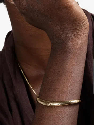 Dower & Hall Nomad Hammered Cuff Bangle In Gold