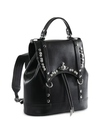 Vivienne Westwood Studded Leather Backpack In Black