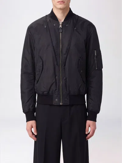 Maison Margiela Nylon Blend Bomber Jacket With Polyester Lining In Blue
