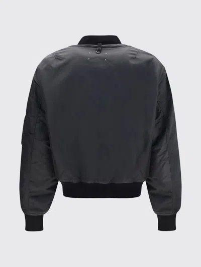 Maison Margiela Nylon Blend Bomber Jacket With Polyester Lining In Blue