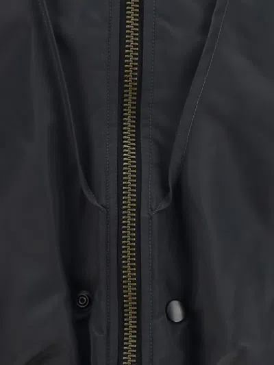 Maison Margiela Nylon Blend Bomber Jacket With Polyester Lining In Blue