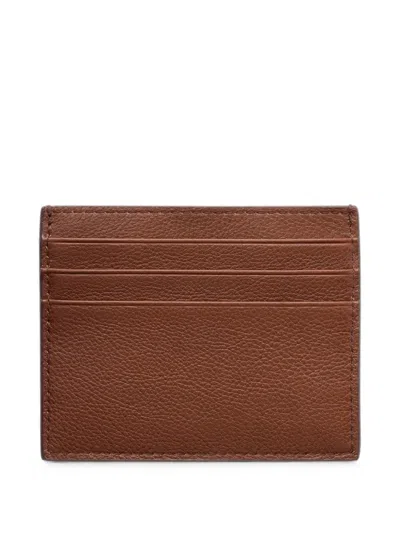 Prada Leather Card Holder In Yellow