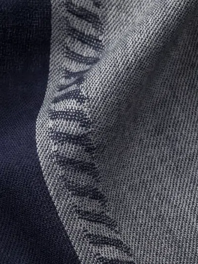 Prada Wool And Silk Stole In Blue