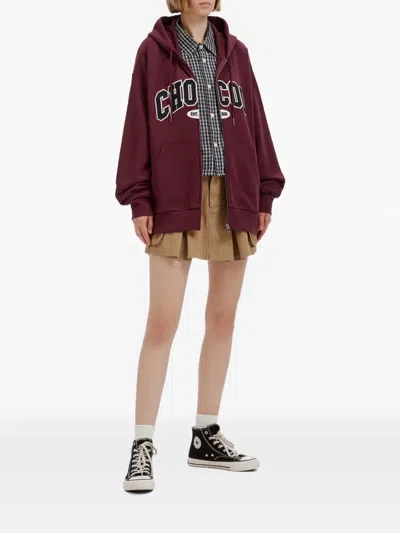 Chocoolate Logo-patch Zip-fastening Sweatshirt In Red
