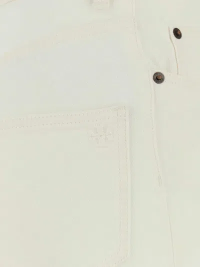Tory Burch Mini Structured Relaxed Fit Pants In White