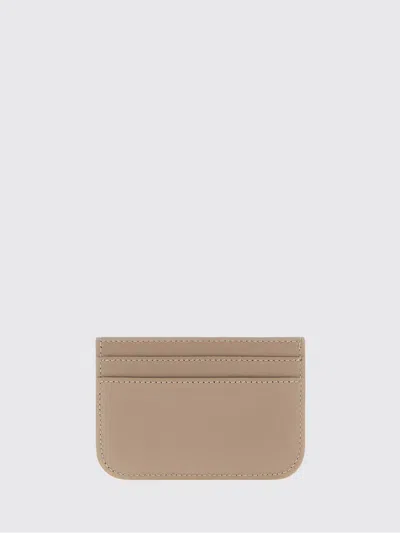Fendi Ff Logo Smooth And Grained Leather Cardholder In Brown