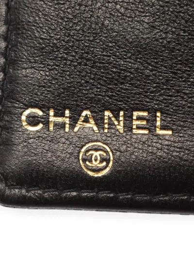 Pre-owned Chanel 2003-2004 Coco Mark Bi-fold Wallet In Black