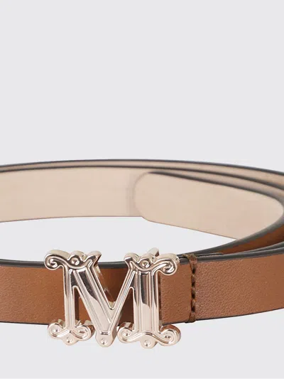 Max Mara Slim Monogram Leather Belt Adjustable Size In Yellow