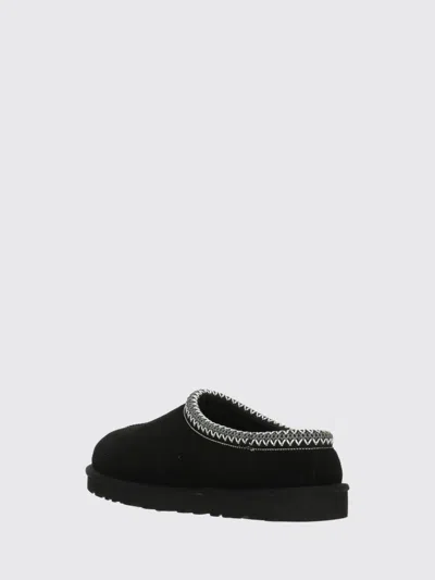 Ugg Tasman Ii Suede Slippers With Wool Lining And Contrast Stitching In Black