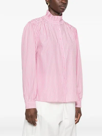 Maison123 Striped Ruffled-collar Blouse In Multi