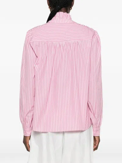 Maison123 Striped Ruffled-collar Blouse In Multi
