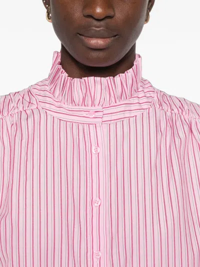 Maison123 Striped Ruffled-collar Blouse In Multi
