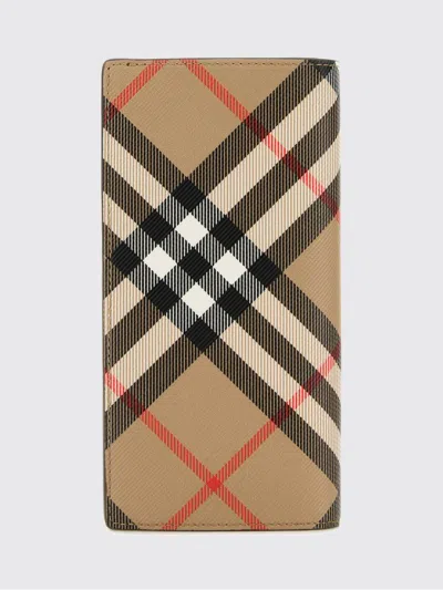 Burberry Printed Canvas Wallet In Purple