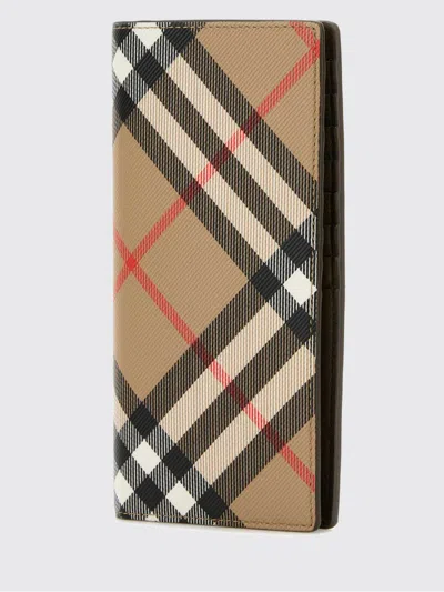 Burberry Printed Canvas Wallet In Purple