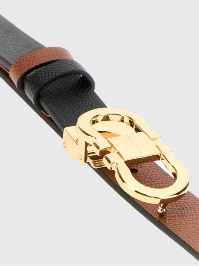 Ferragamo Black Logo Reversible Belt In Black