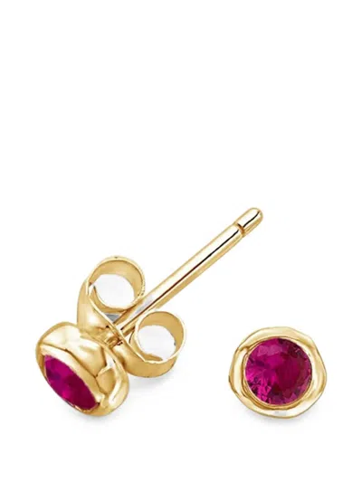 Dower & Hall Ruby Dewdrop Stud Earrings In Red