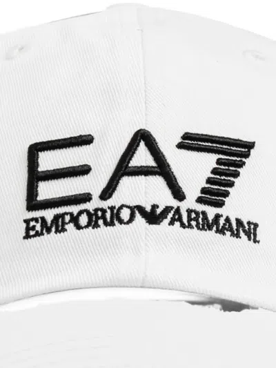 Ea7 Logo-embroidered Baseball Cap In White