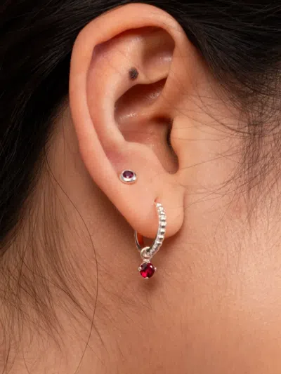 Dower & Hall Dewdrop Ruby Earrings In Gold