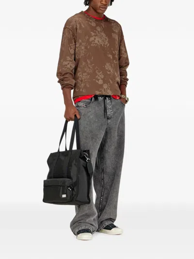 Diesel Sweatpants With Denim Effect In Gray