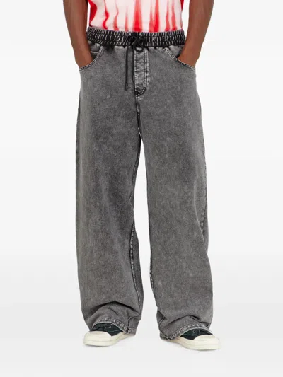 Diesel Sweatpants With Denim Effect In Gray