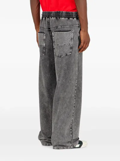 Diesel Sweatpants With Denim Effect In Gray