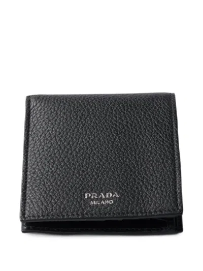 Prada Leather Wallet In Black