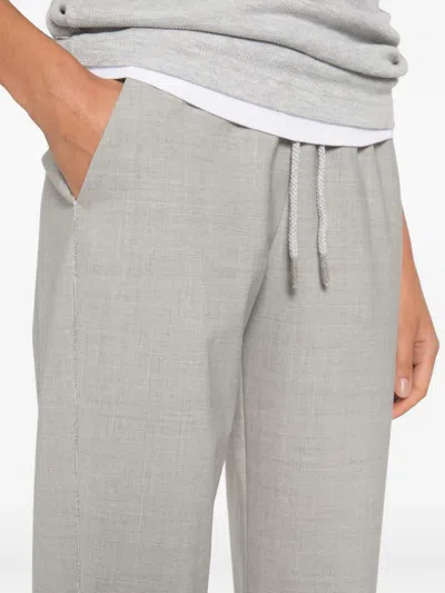 Panicale Drawstring Straight-leg Trousers In Gray