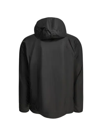 Montbell Wind Blast Logo-print Hooded Jacket In Black