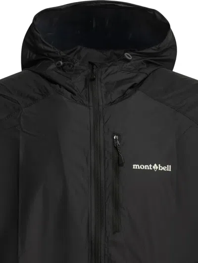 Montbell Wind Blast Logo-print Hooded Jacket In Black