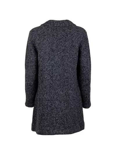 Aspesi Chunky-knit Single-breasted Coat In Multi