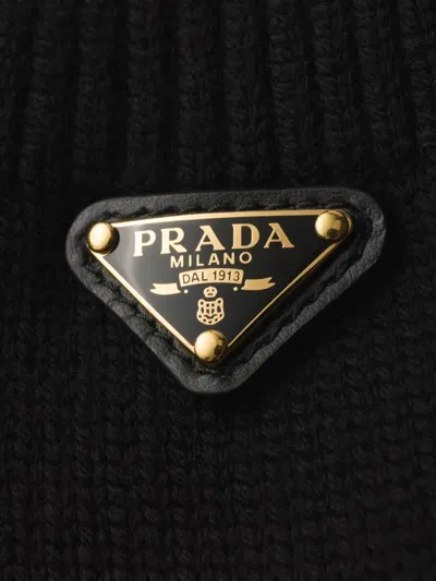 Prada Wool Mittens In Black