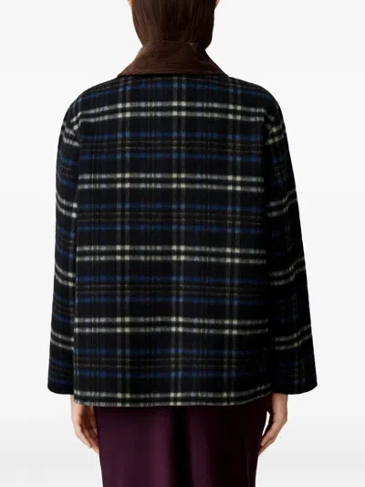 Claudie Pierlot Checked Wool Blend Coat In Multi