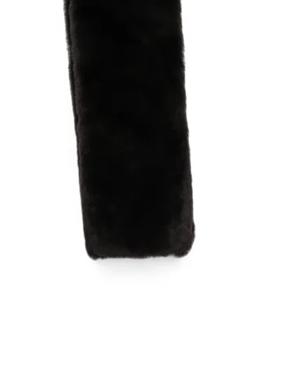 Agnona Shearling Scarf In Black
