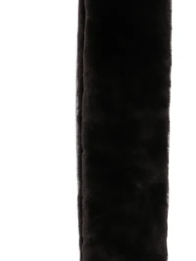 Agnona Shearling Scarf In Black