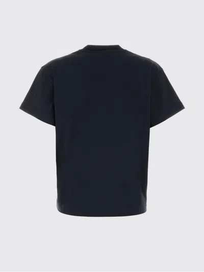 Jil Sander Cotton T-shirt With Contrasting Embroidered Front Logo In Blue