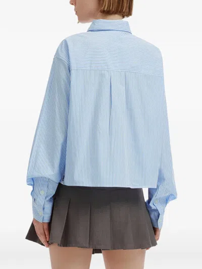 Chocoolate Striped Heart-patch Shirt In Blue