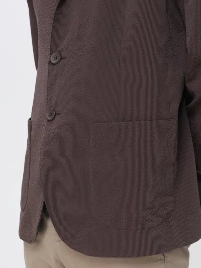 Herno Single-breasted Technical Fabric Blazer With Patch Pockets In Brown