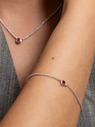 Dower & Hall Dewdrop Ruby Chain Bracelet In Green