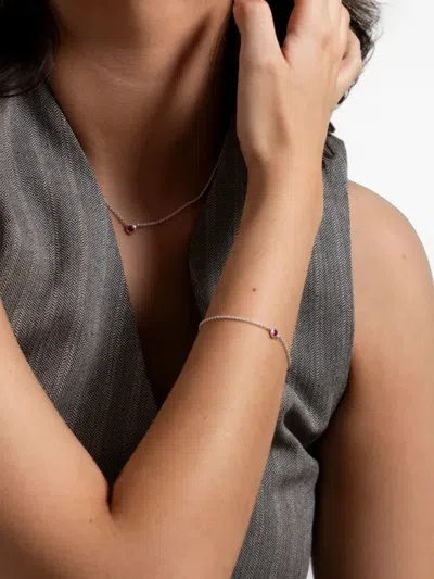 Dower & Hall Dewdrop Ruby Chain Bracelet In Green